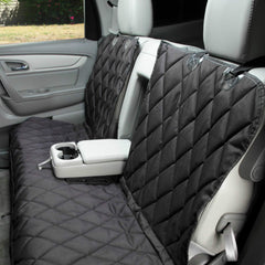 4Knines dog seat cover backseat zippered access for belts and fold-down seats.