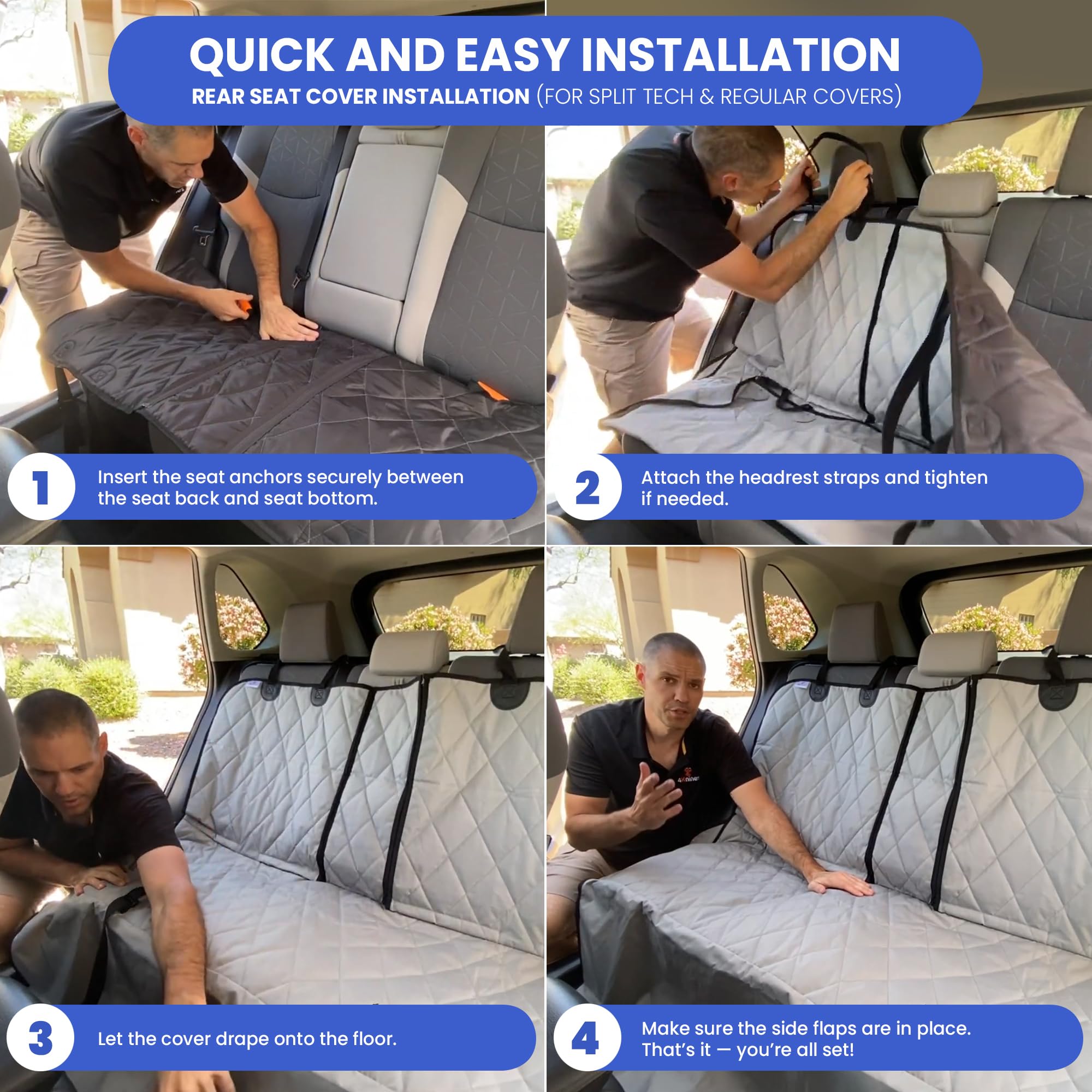 4Knines multi-layer protection helps pets ride comfortably while protecting upholstery.