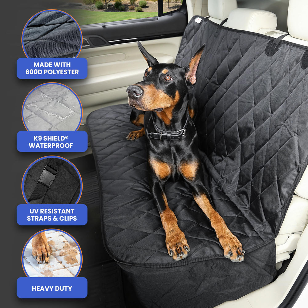 4Knines secure seat anchors minimize movement for calmer rides.