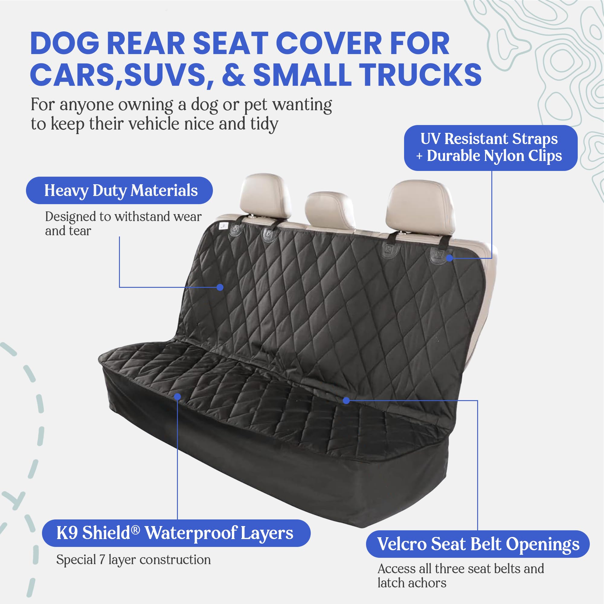 4Knines waterproof back-seat cover keeps spills away for paws.