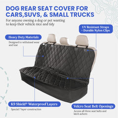 4Knines waterproof back-seat cover keeps spills away for paws.