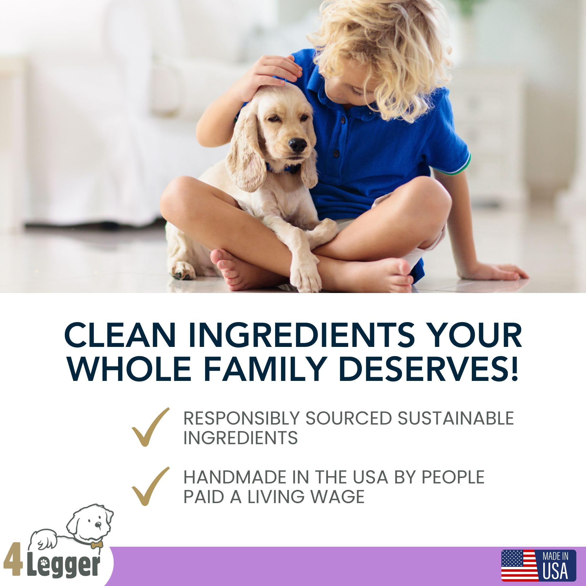 4Legger USA-made stamp confirms domestic production.