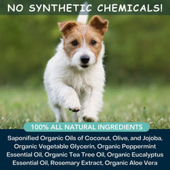 4Legger organic coconut oil moisturizes and nourishes the dog's skin during wash.