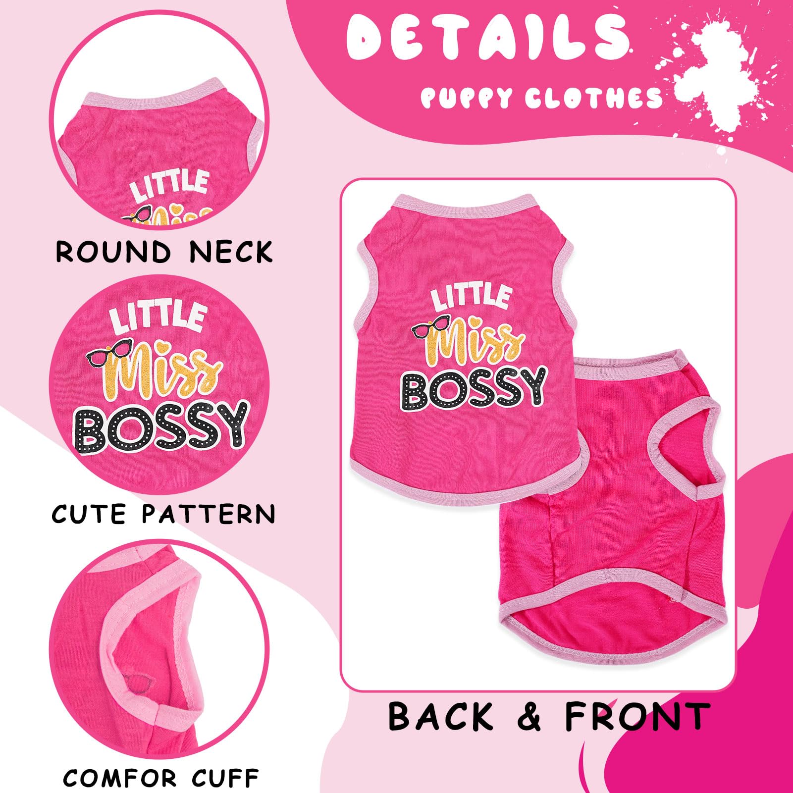 4Pieces Chihuahua Clothes cute small-dog pattern ideal for daily wear.