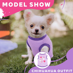 4Pieces Chihuahua Clothes soft cotton material keeps small dogs breathable.