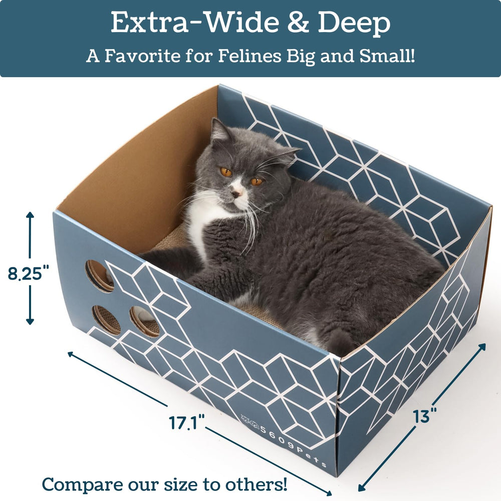 5609PETS cardboard cat scratcher box sleep and hide cozy lounging