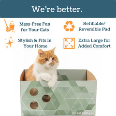 5609PETS spacious scratcher box designed for lounging and full-body stretch