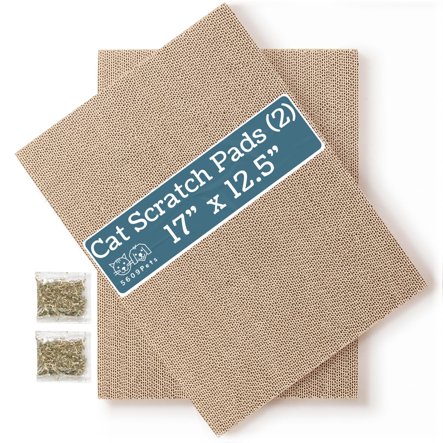 The 5609PETS cat scratcher pad pack offers generous size for bigger cats to lounge and scratch.