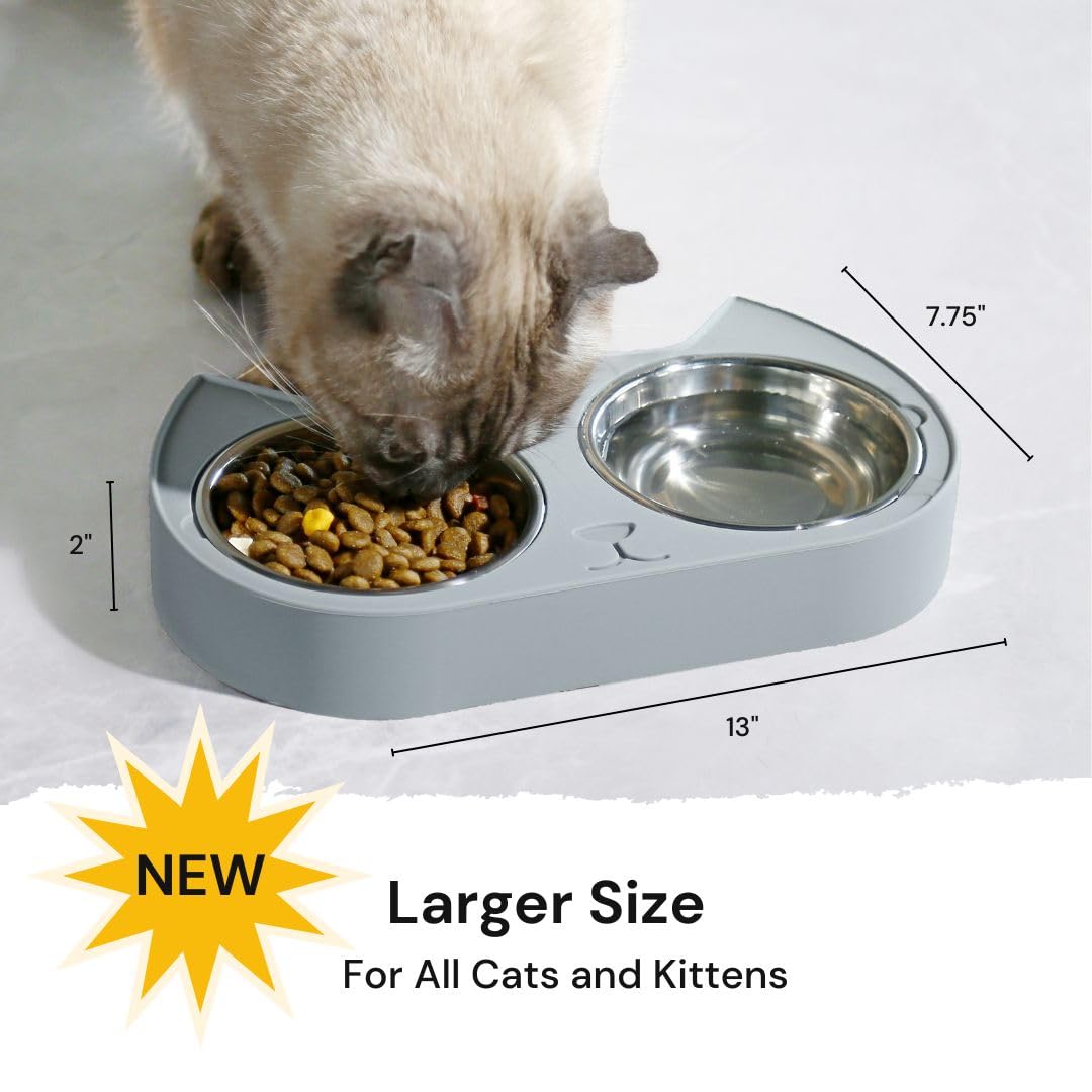 7 Ruby Road cat bowls grey silicone stand stay steady during meals.