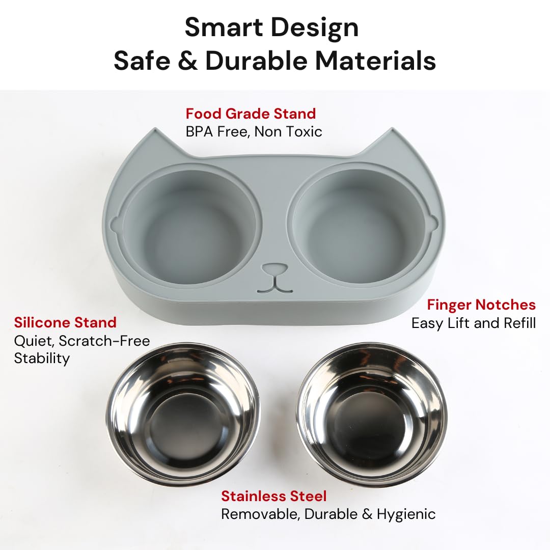 7 Ruby Road cat food water bowl set for easy, tidy meal routines.