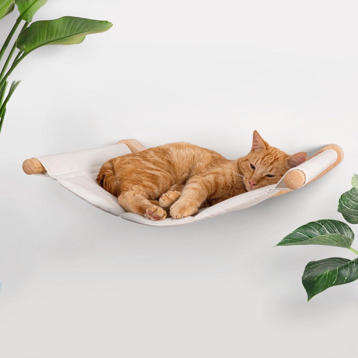 7 Ruby Road cat hammock wall-mounted offers a large-cat perch to save floor space.