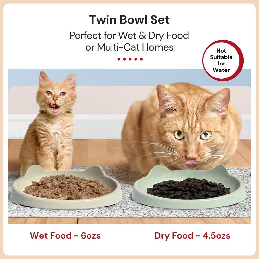 7 Ruby Road dishwasher-safe cat bowls simplify cleaning after meals.