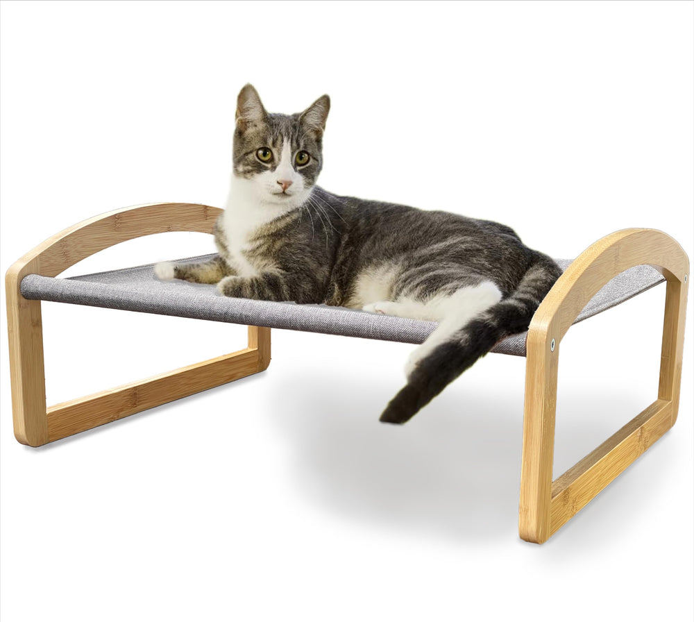 7 Ruby Road modern cat bed in living room demonstrates stylish space-saving pet furniture.