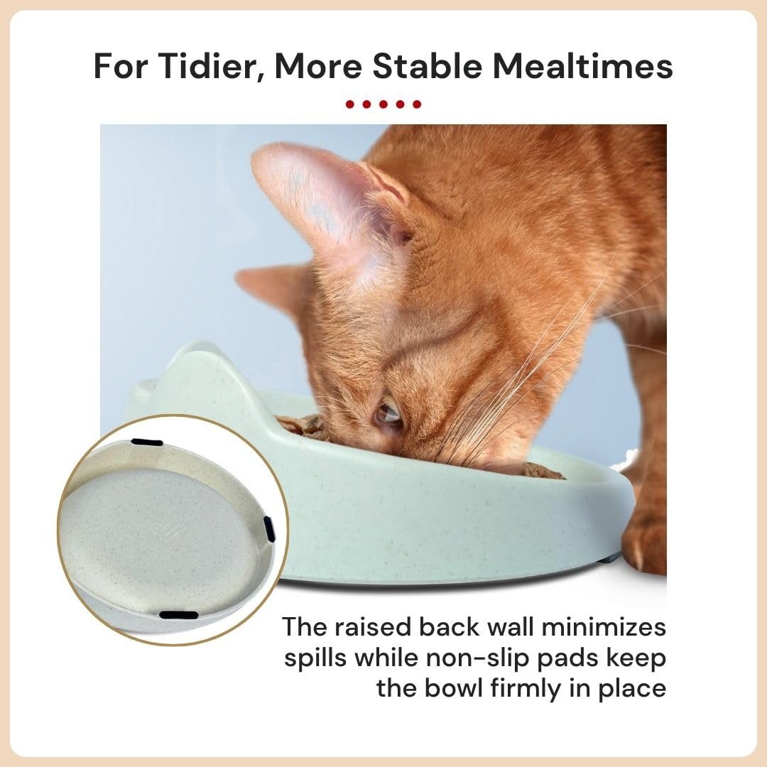 7 Ruby Road non-slip pads cat bowl maintains steady feeding on surfaces.