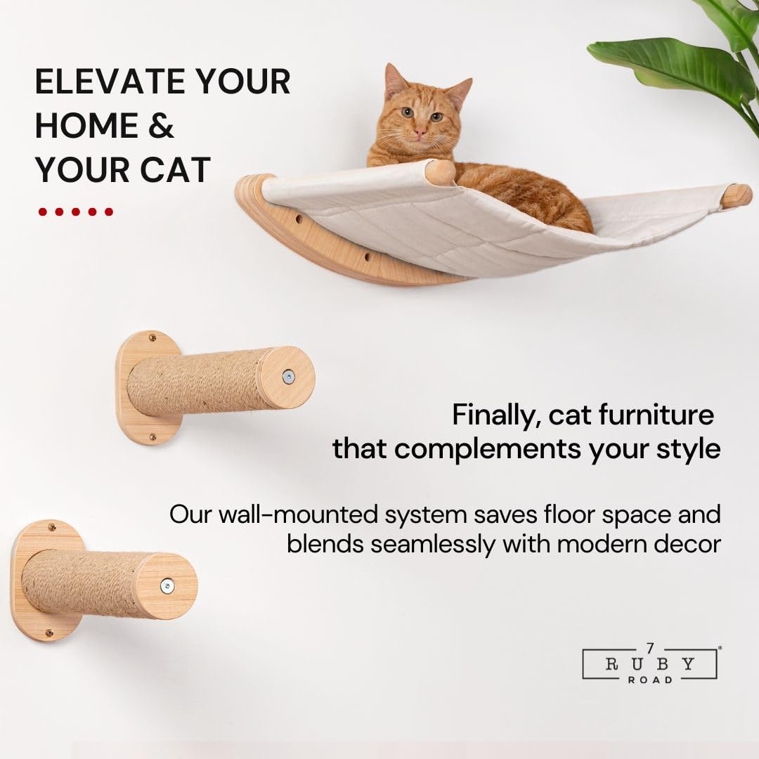 7 Ruby Road two steps wall shelves provide climbing and resting ledges for cats.