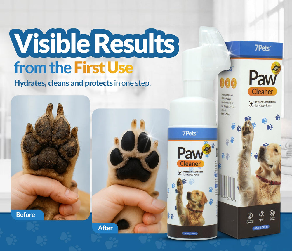 7PETS Paw Cleaner after-walk use removes dirt from paws