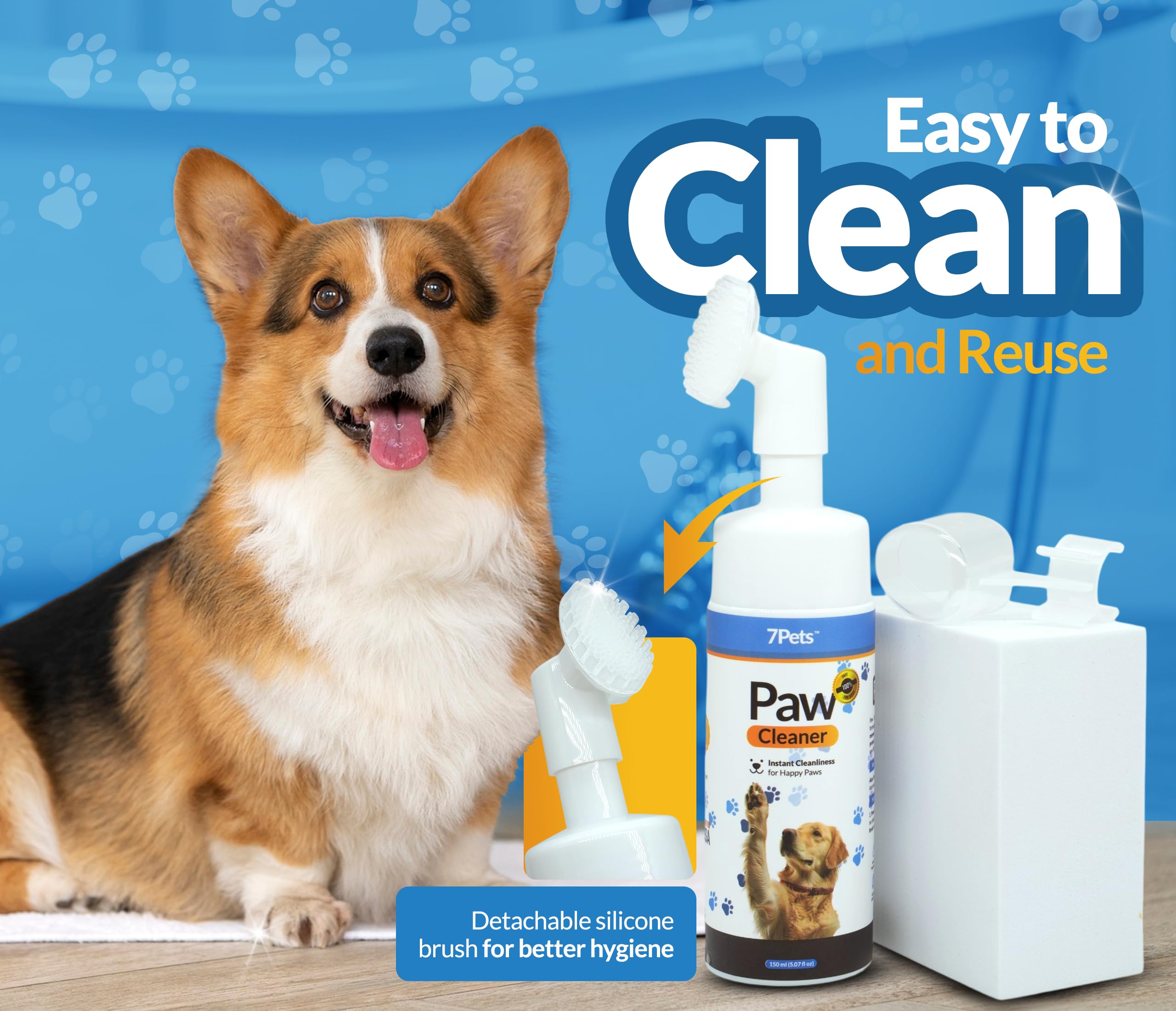 7PETS Paw Cleaner supports dogs and cats with versatile paw cleansing