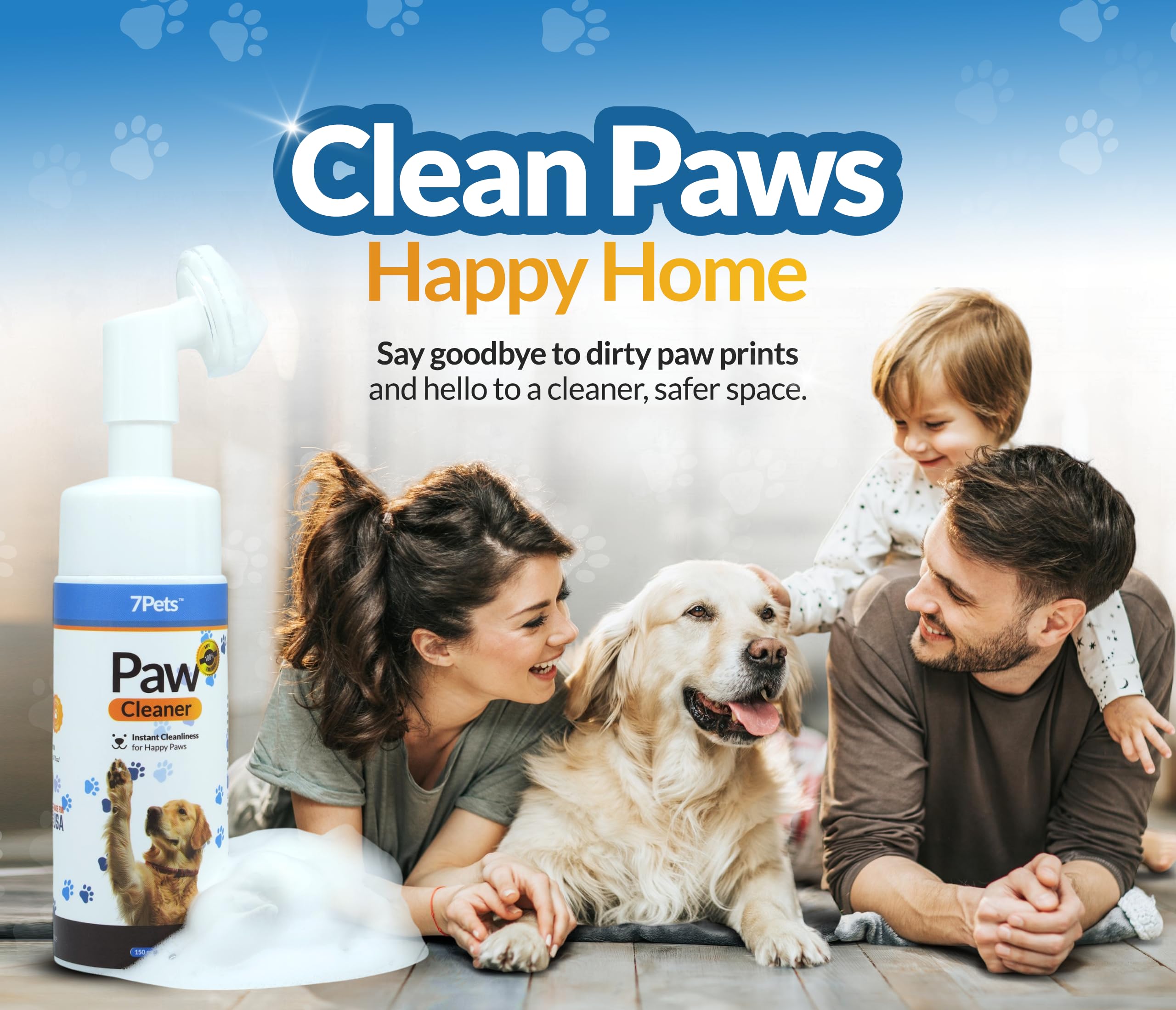 7PETS Paw Cleaner built-in silicone brush for targeted muddy paw scrubbing