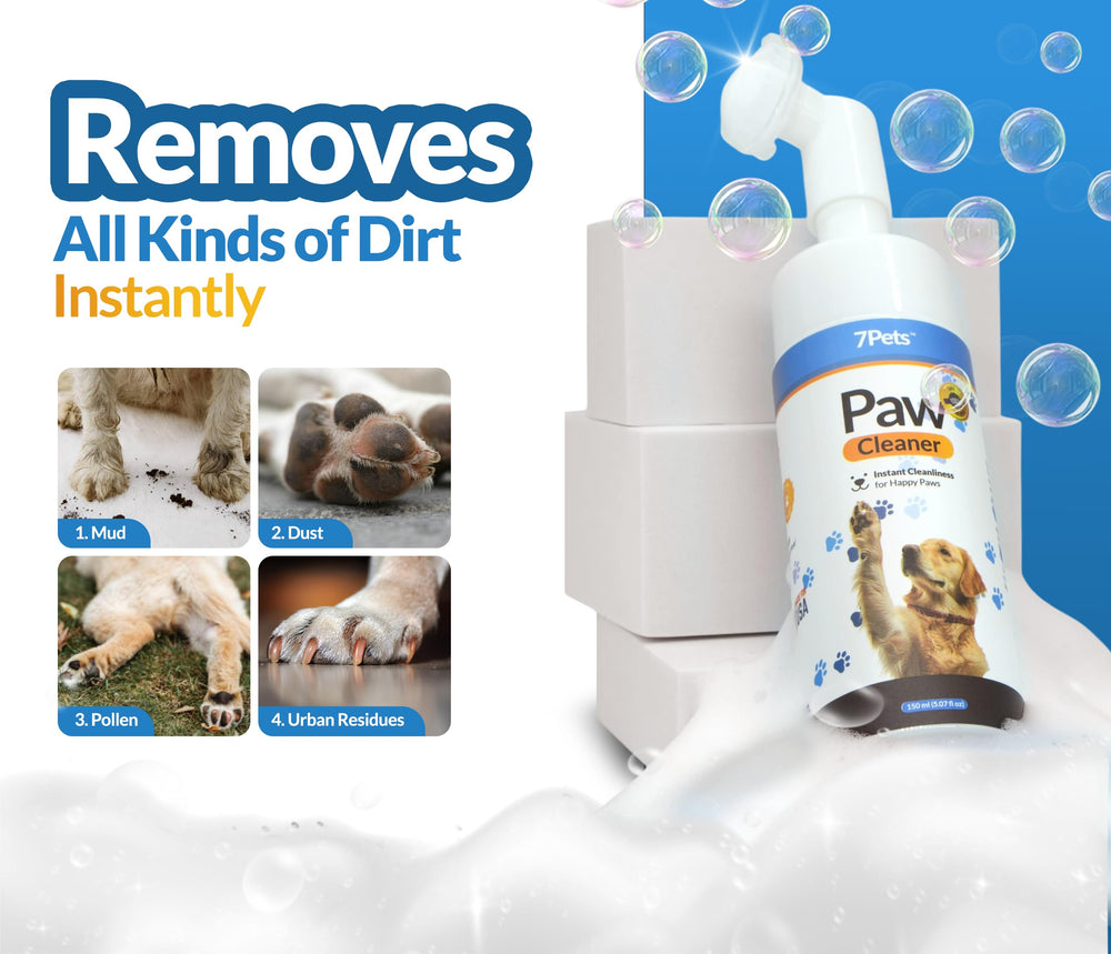 7PETS Paw Cleaner unscented formula suitable for sensitive paws