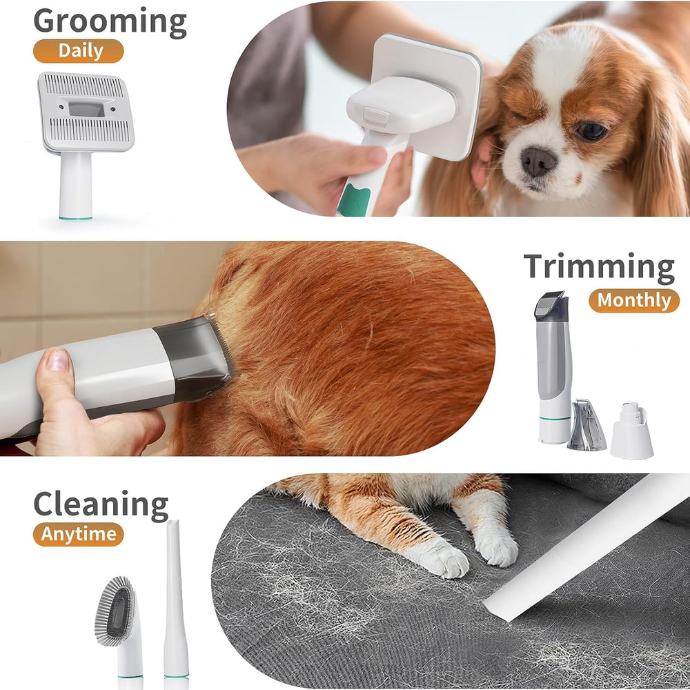 8VR Dog Grooming Kit 6 combs image shows adjustable lengths for different fur types