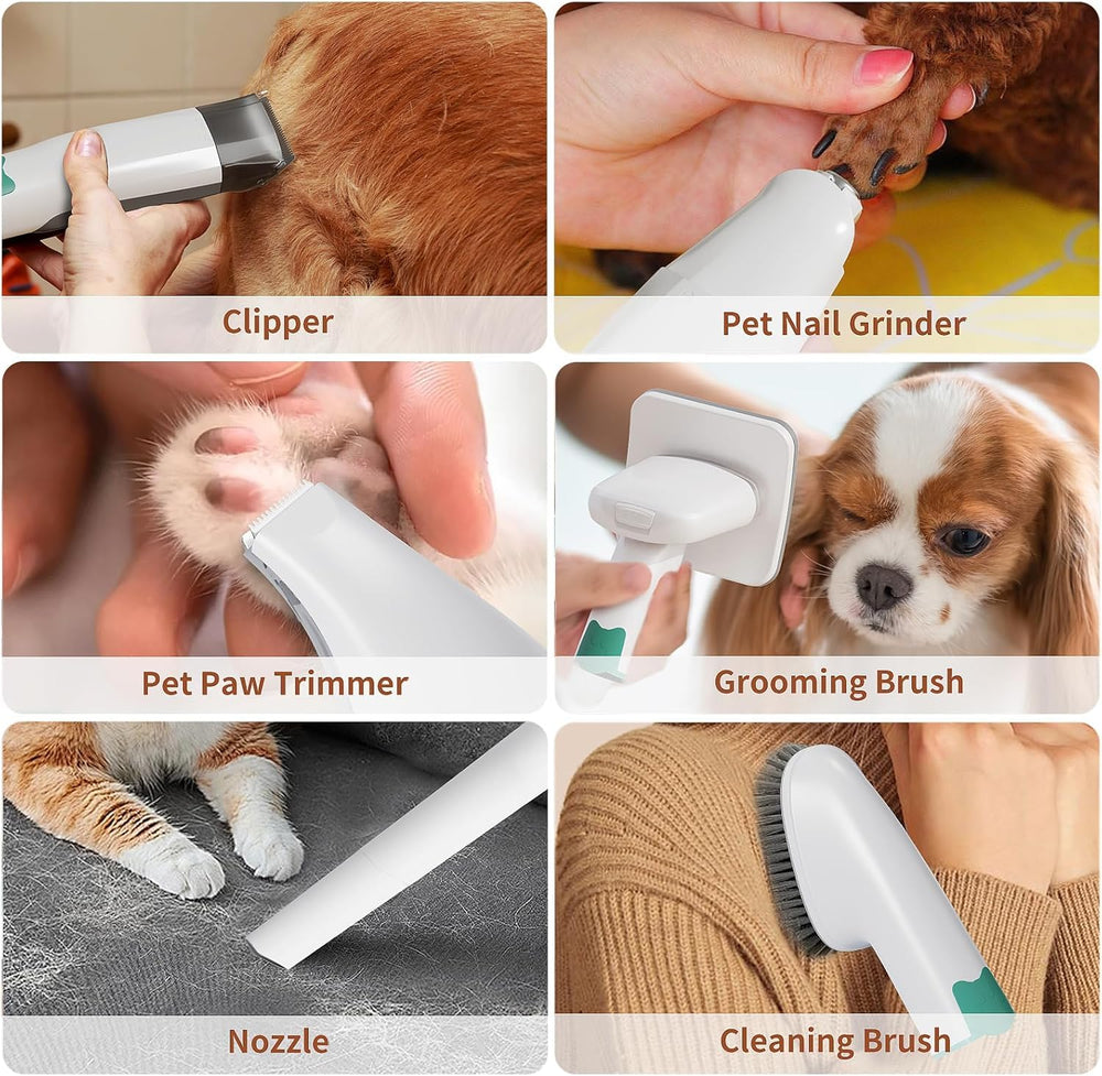 8VR Dog Grooming Kit in-use shows quiet, comfortable home grooming