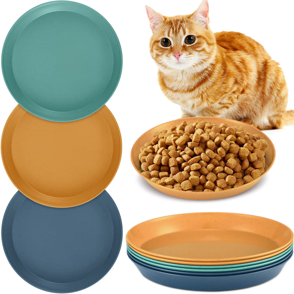 Gerrii green 6-inch shallow cat bowls ready for easy feeding and beard protection