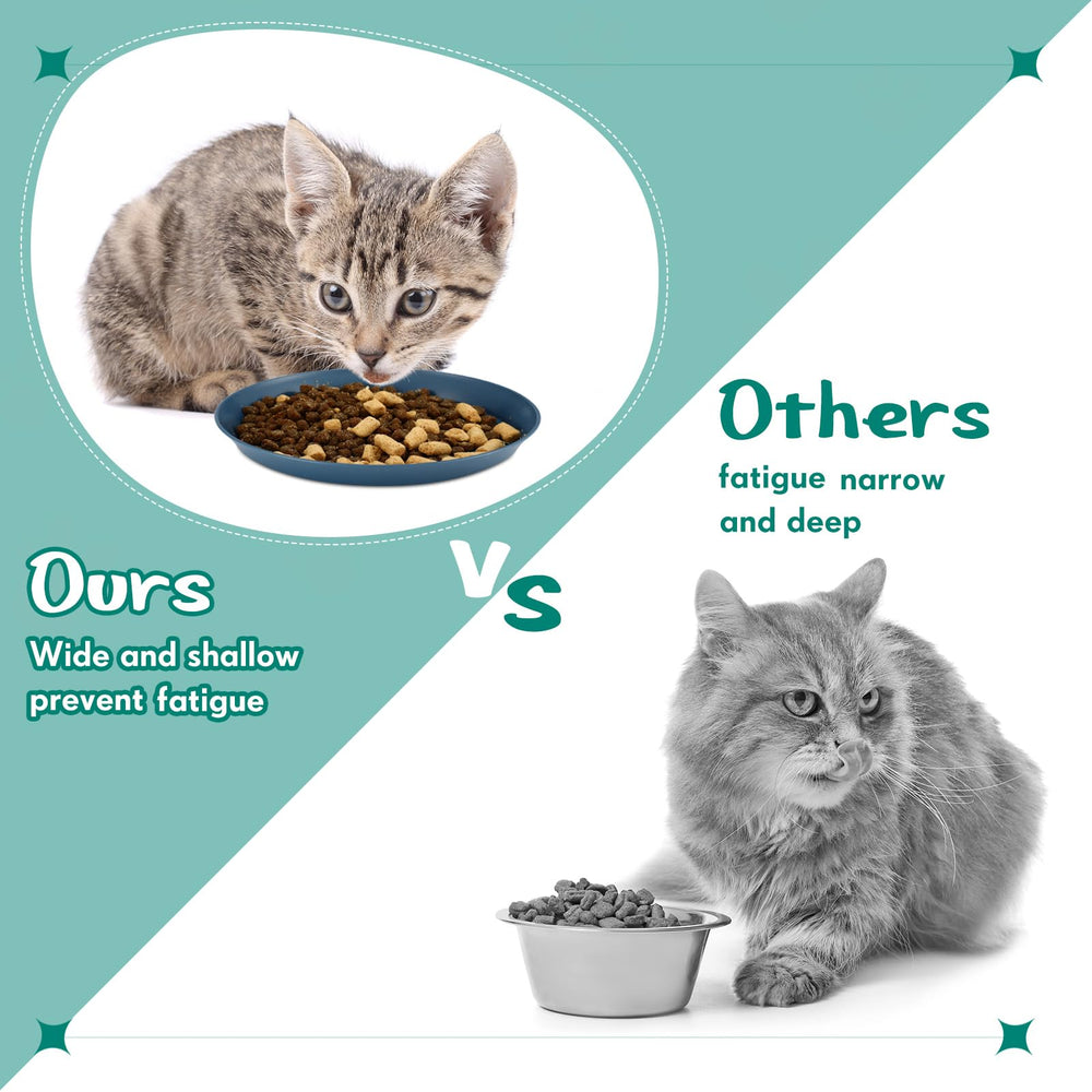 Gerrii yellow 6-inch shallow cat bowls in a two-pack for reliable meals