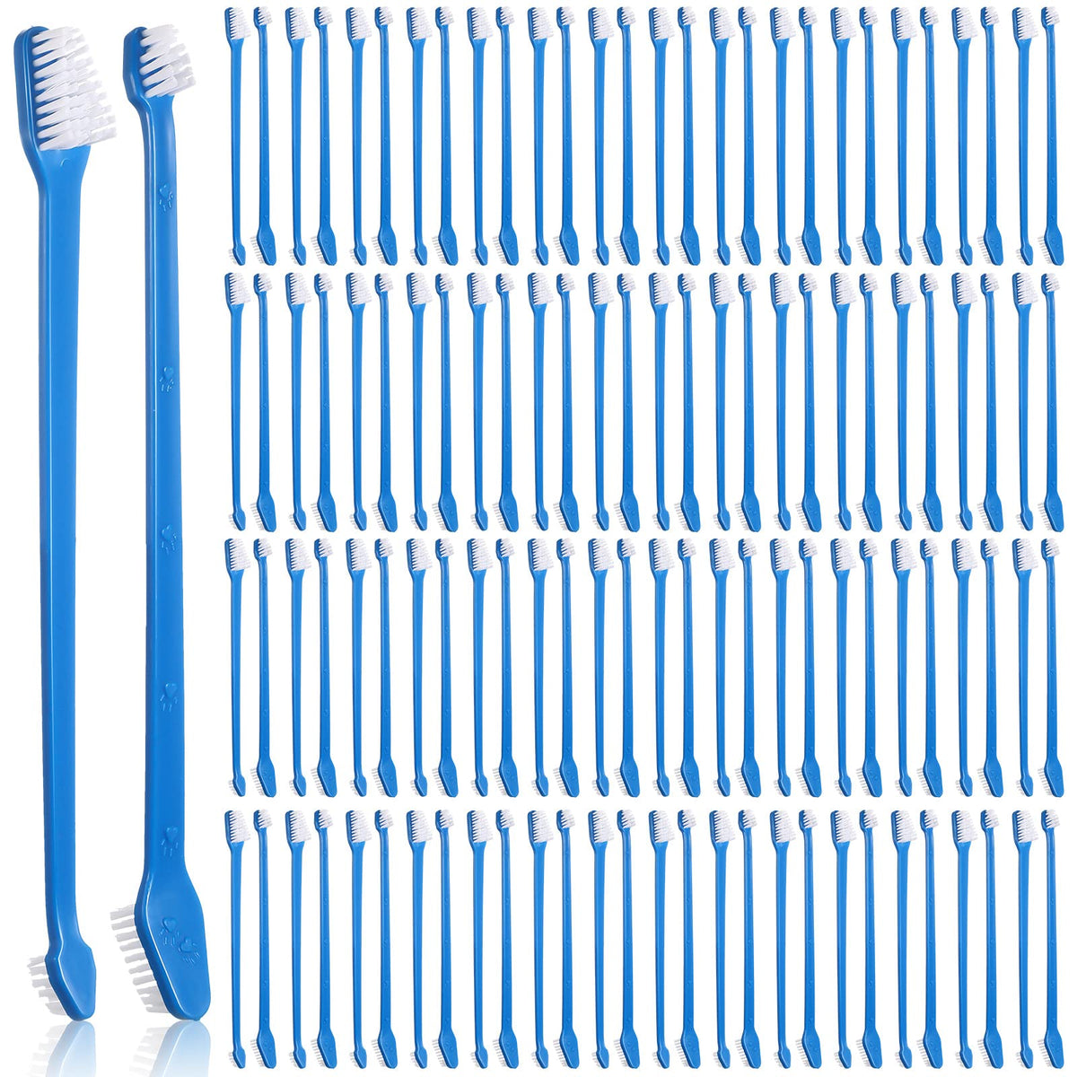Gerrii dog toothbrush double-headed long handle blue for versatile reach