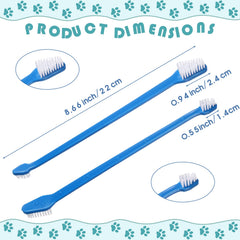 Gerrii large-head dog toothbrush close-up blue showing nylon bristles