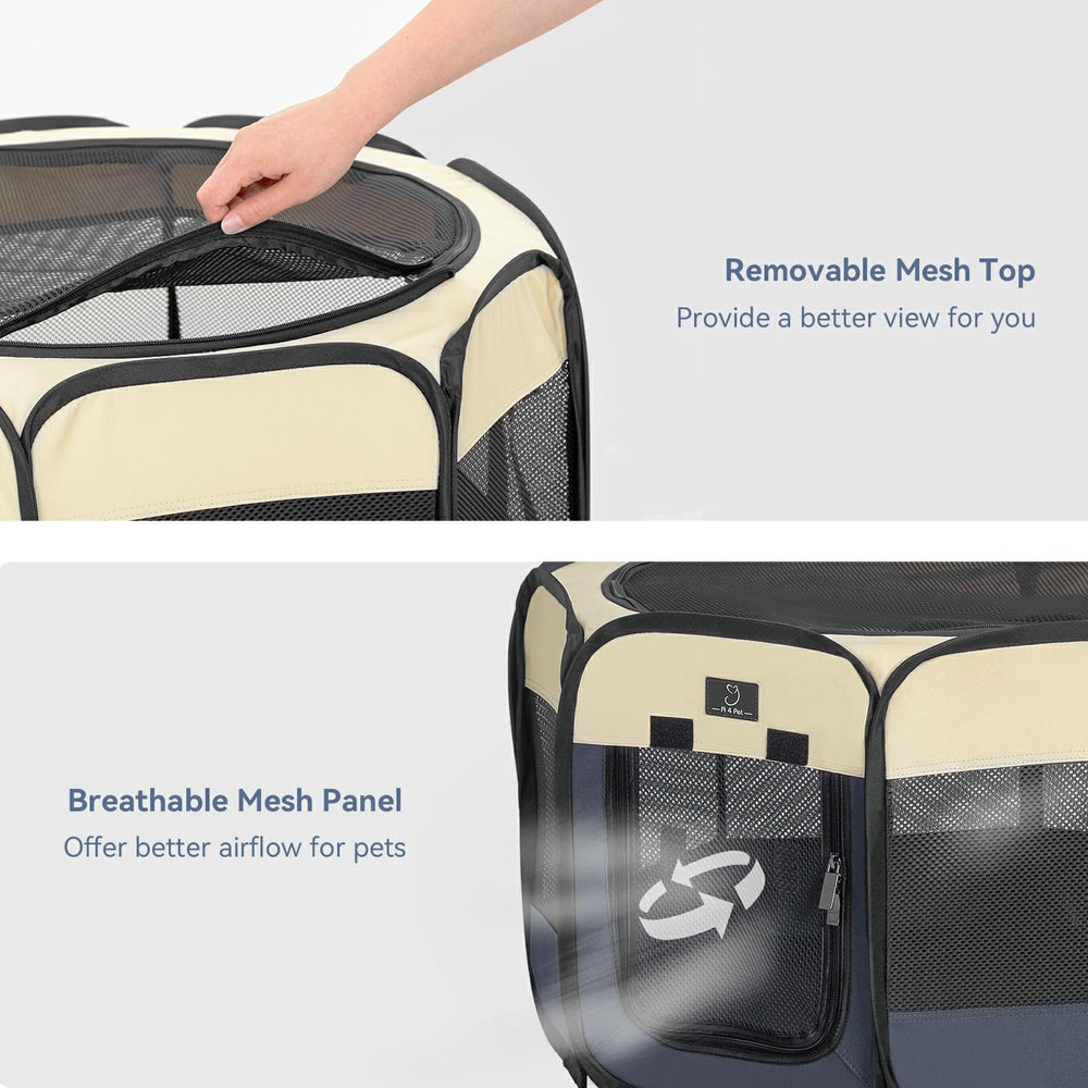 A 4 Pet zippered-door keeps pets secure during home training sessions.