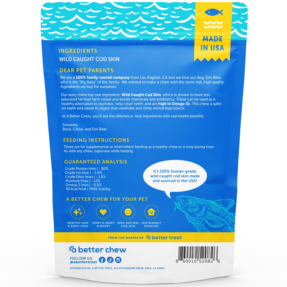 A Better CHEW single-ingredient profile communicates additive-free option for sensitivities.