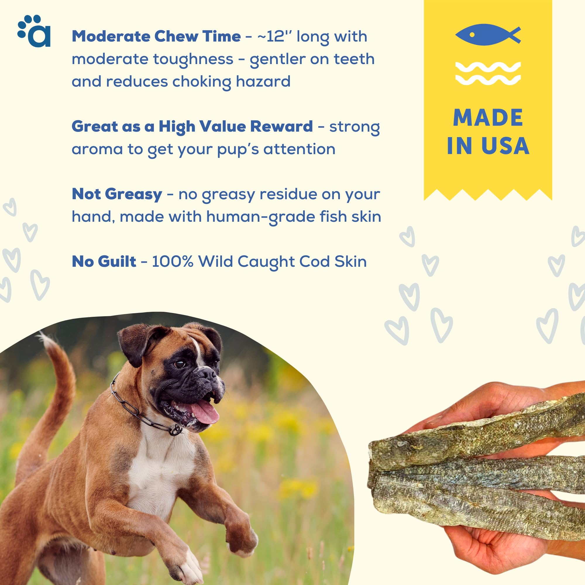 A Better CHEW USA-made label signals responsibly sourced dog treats.