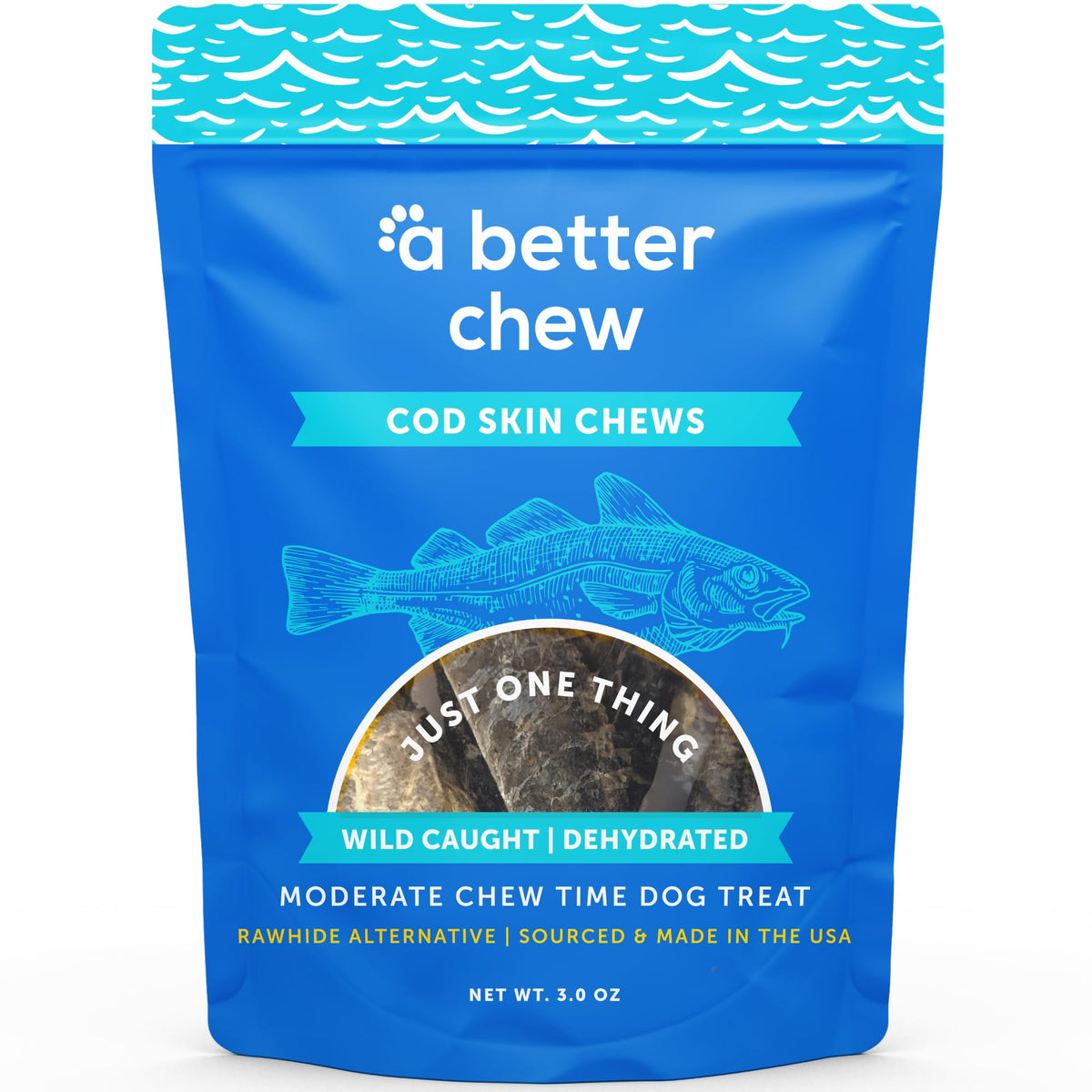 A Better CHEW wild caught cod skin pack for a long-lasting chew.