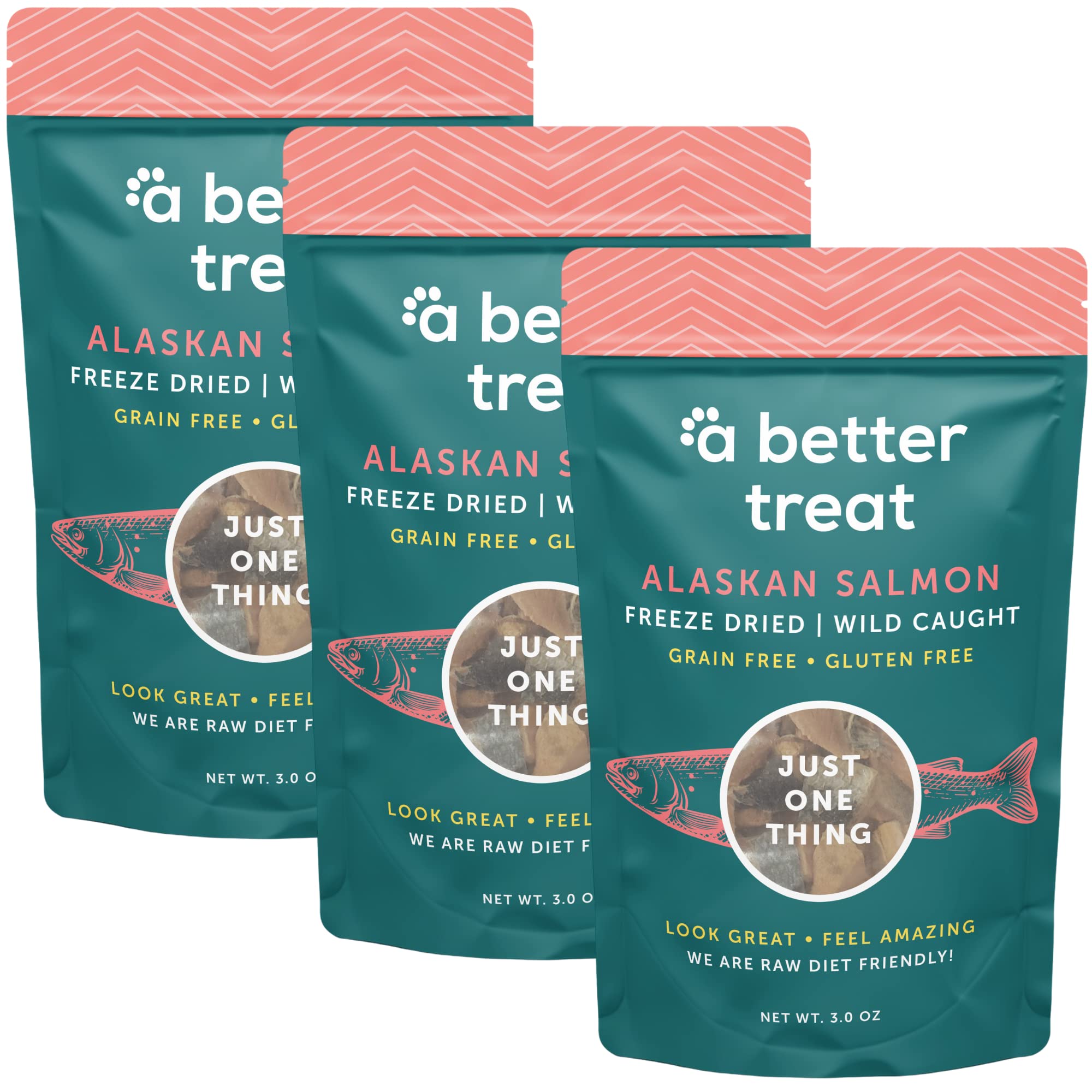 A Better Treat freeze-dried salmon dog treat hero showing premium flavor and crunch