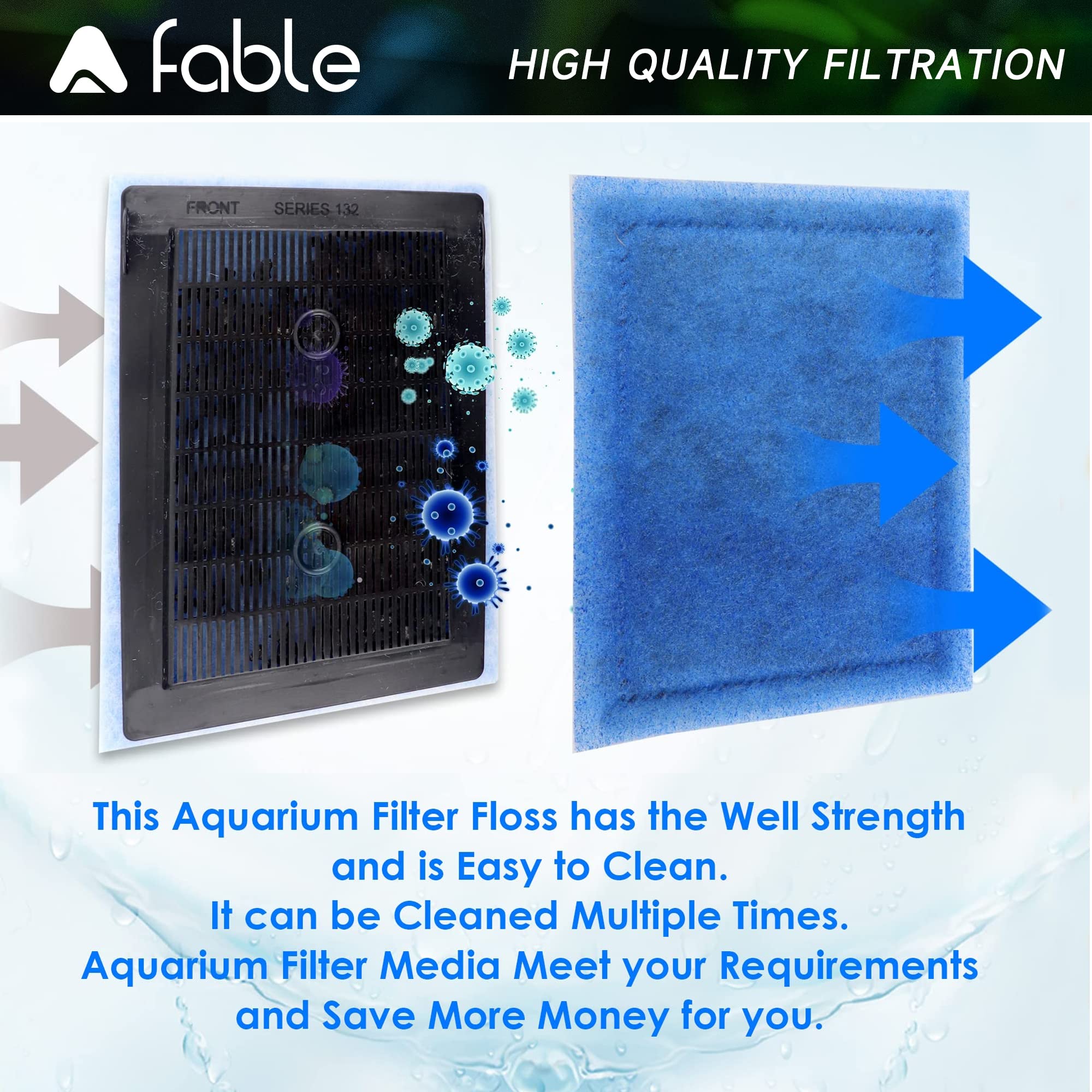 A Fable activated carbon layer absorbs odors and impurities for fresher water.