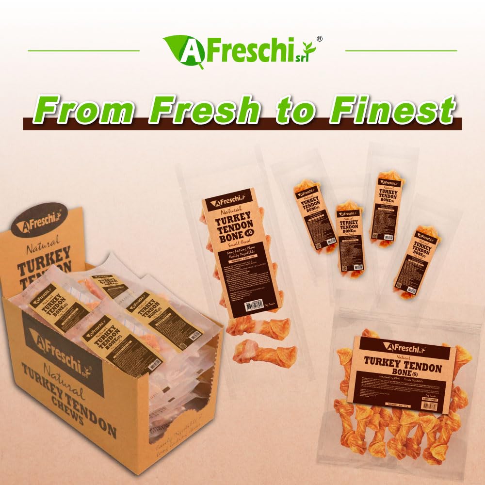 A Freschi srl tendones de pavo para perros, paquete de 4 unidades listo para usar