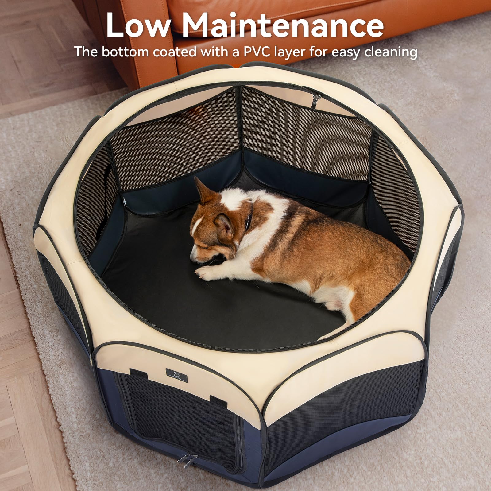 A 4 Pet dog pen used indoors and outdoors for versatile play areas