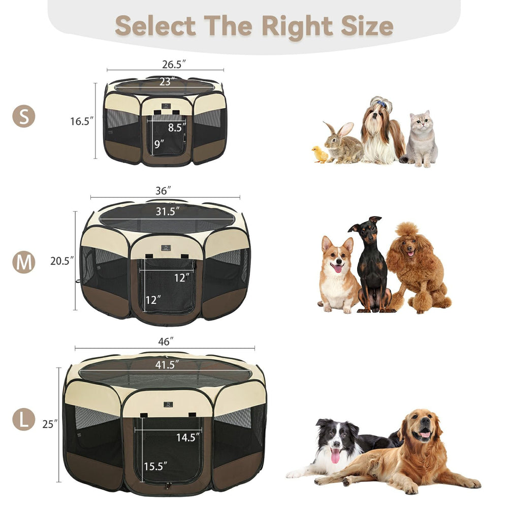 A4 Pet pop-up dog playpen folded compactly for storage and transport.