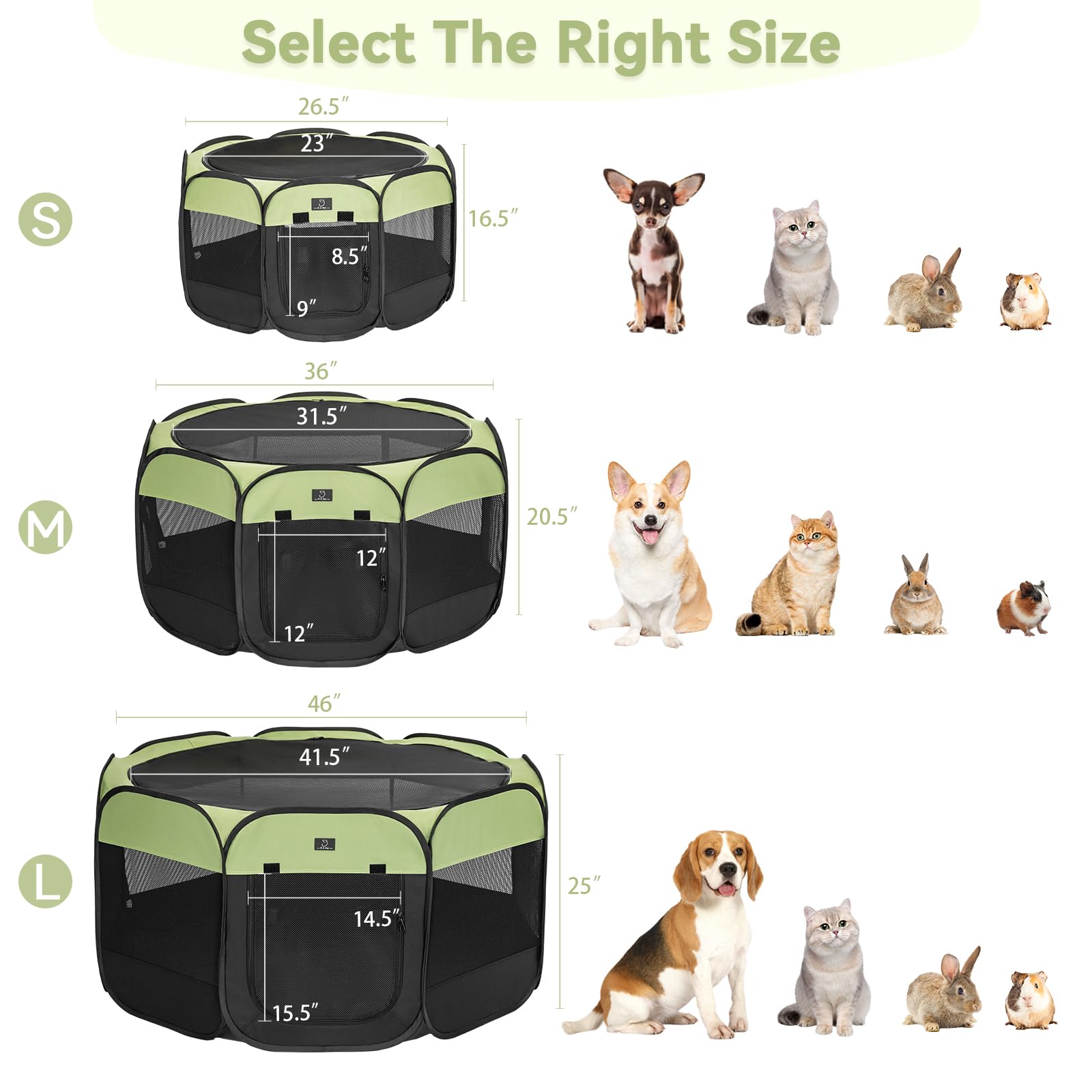 A 4 Pet playpen with open-top mesh shows safety and airflow for puppies.