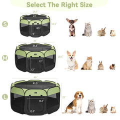 A 4 Pet playpen with open-top mesh shows safety and airflow for puppies.
