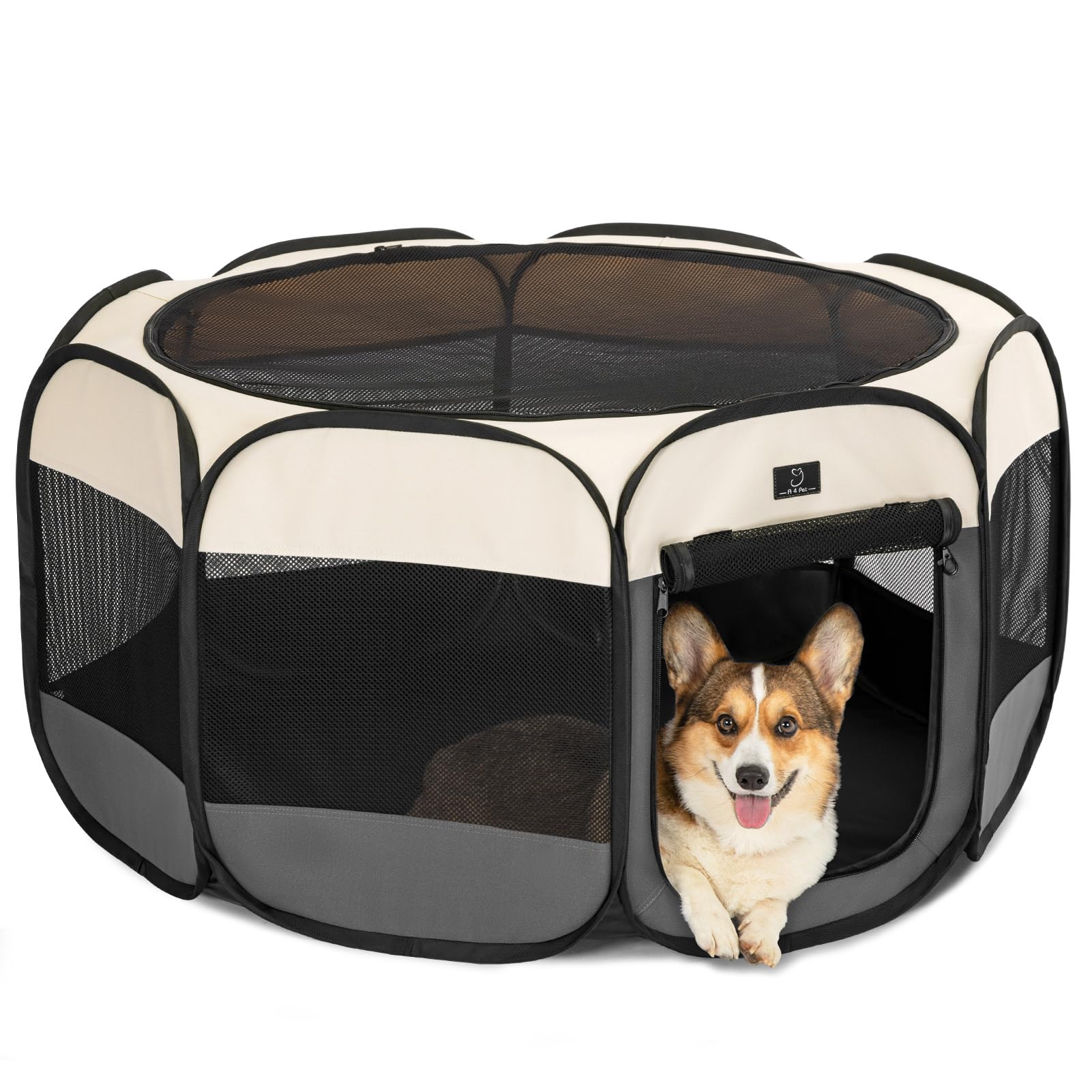 A 4 Pet travel bowl and carry bag add trip convenience.