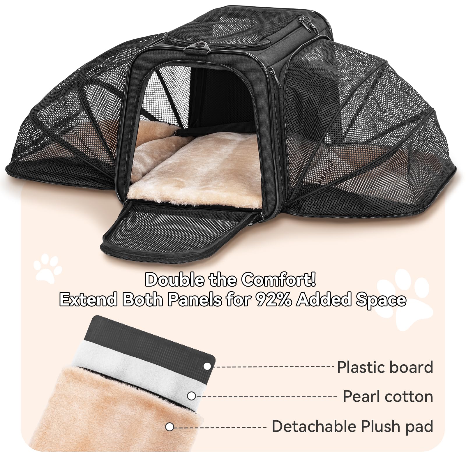A4Pet collapse-storage-under-seat design demonstrates quick packing after flights.