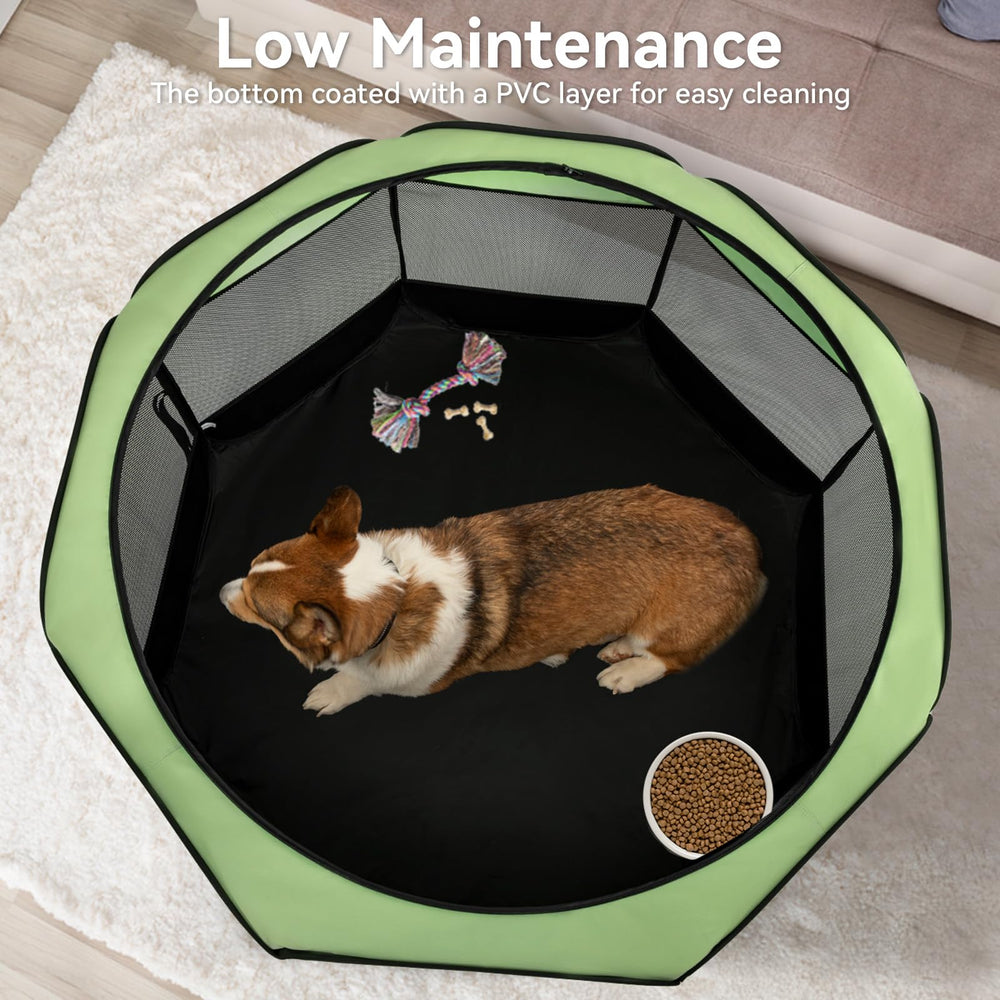 A4 Pet portable dog playpen used indoors and outdoors for versatile play.