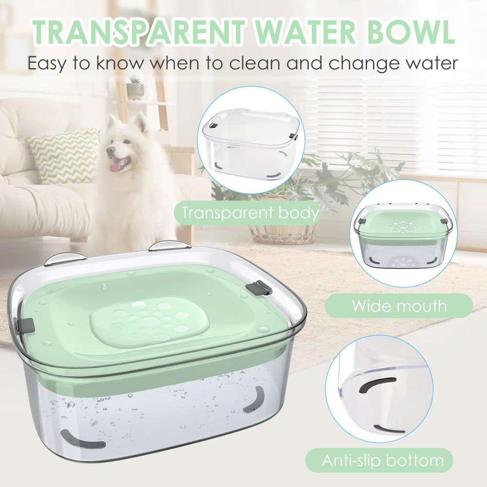 AONKEY anti-spill design slows drinking to keep pets dry and mess-free.