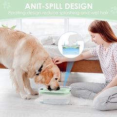 AONKEY transparent water bowl shows water level for easy monitoring and hydration.