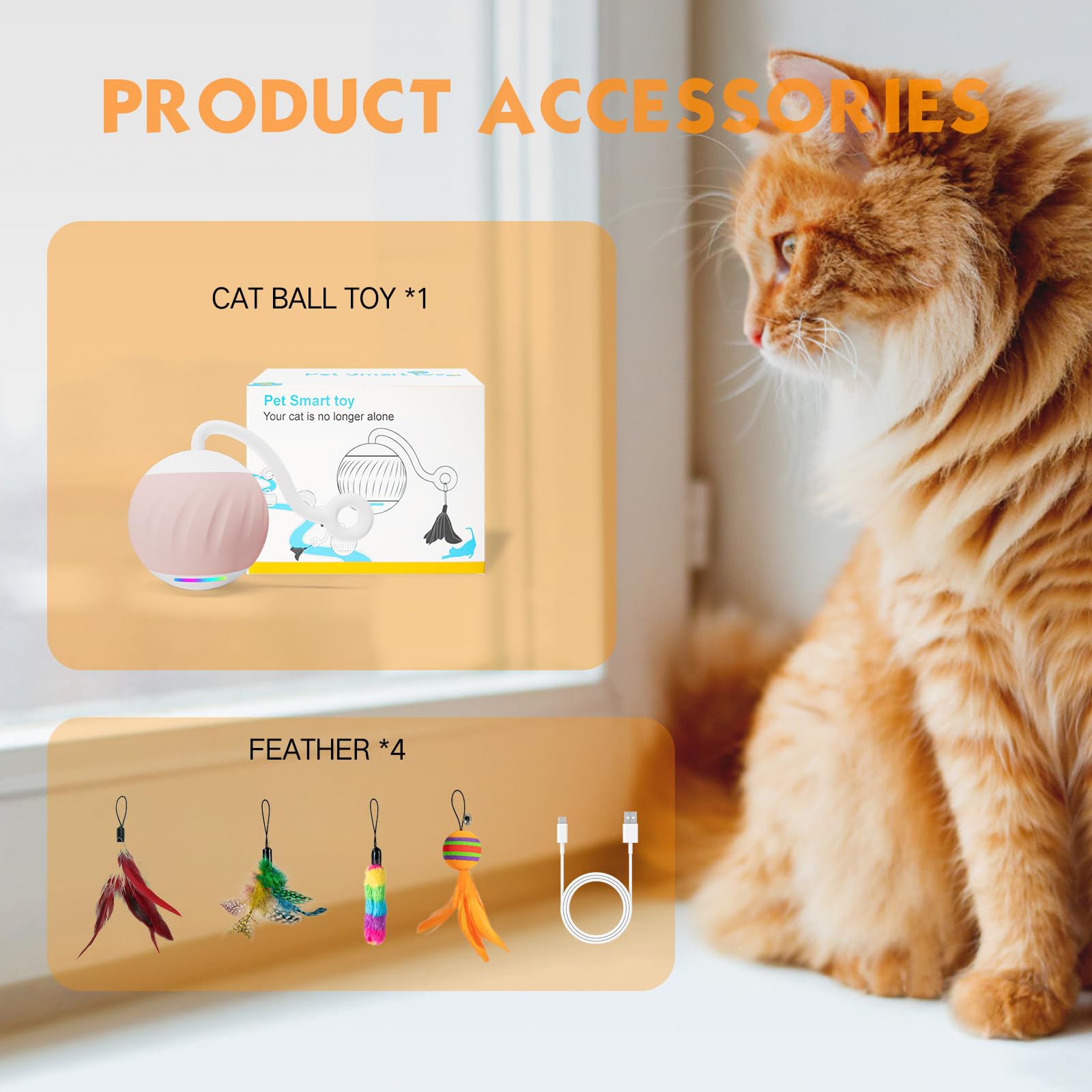 AAA AMUSANG indoor-play cat ball provides autonomous fun when you’re away.