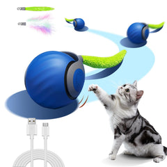AAGILA Interactive Cat Toy Ball front view boosts indoor cats' chase play and focus.