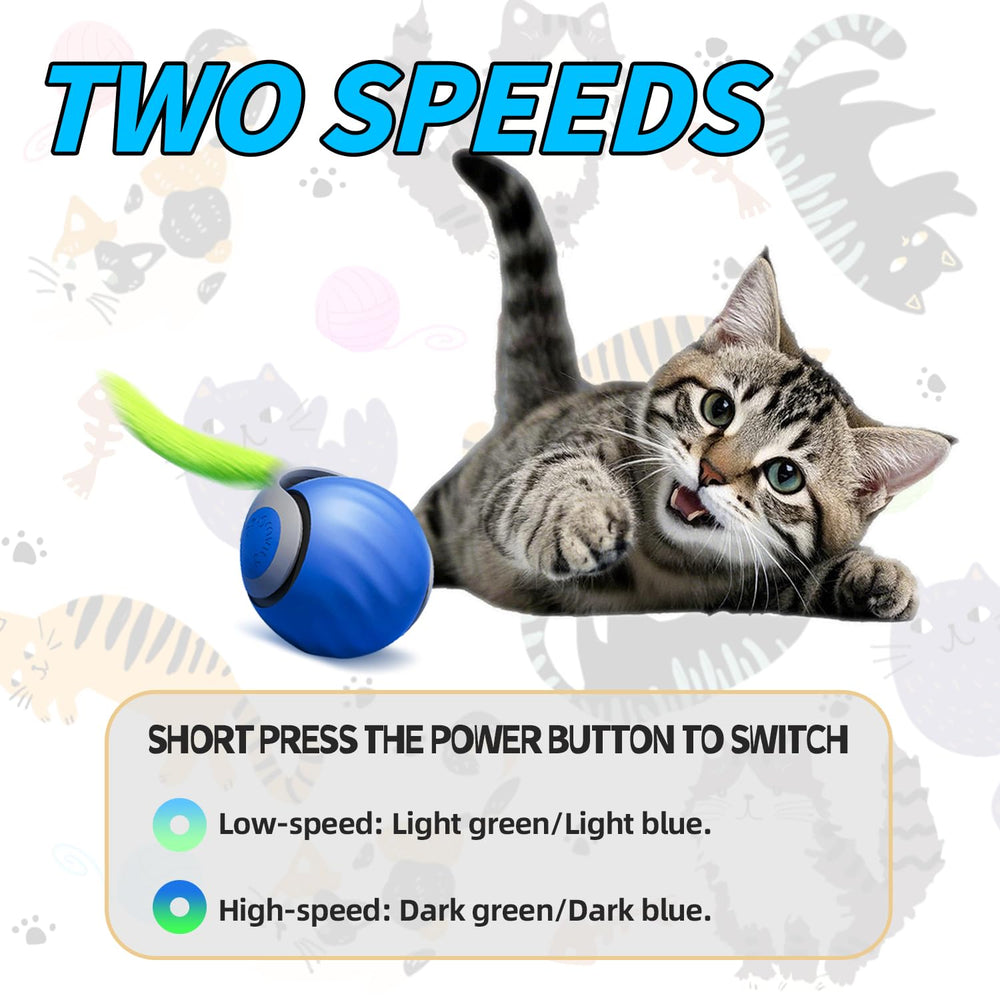 AAGILA Interactive Cat Toy Ball side view demonstrates smooth motion that keeps curious cats engaged indoors.