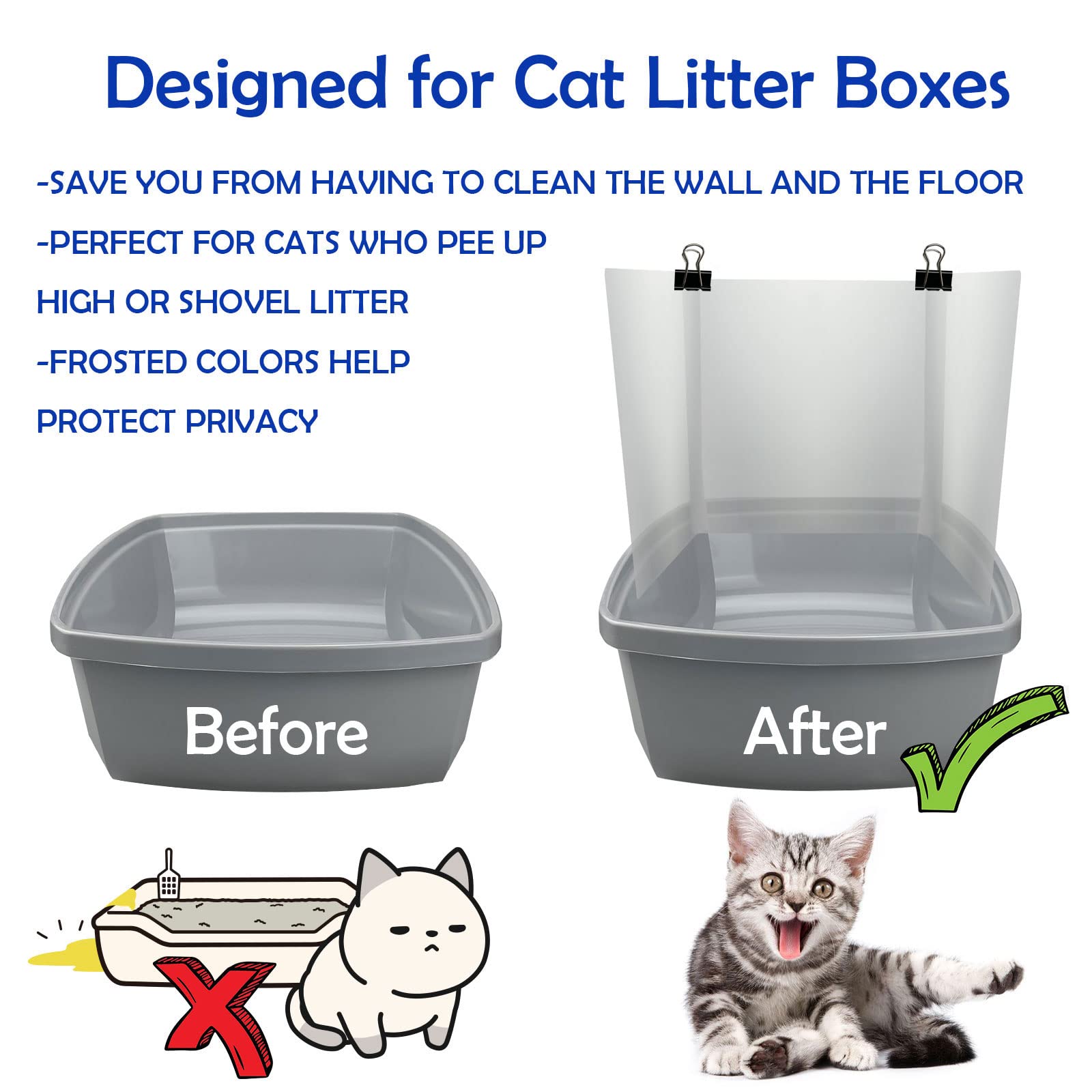 AAiphuwew litter shield three-pack with Velcro enables quick setup