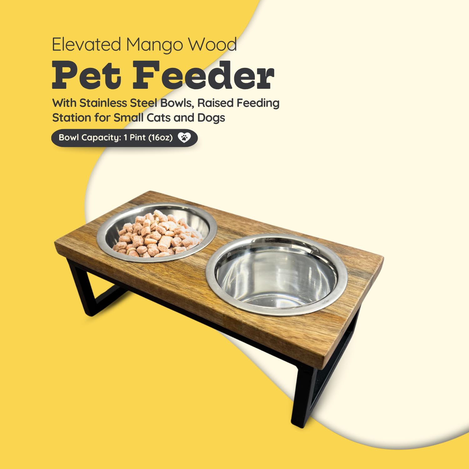 AASPIRE PETS 2-cup capacity dish supports portion control for growing pets.